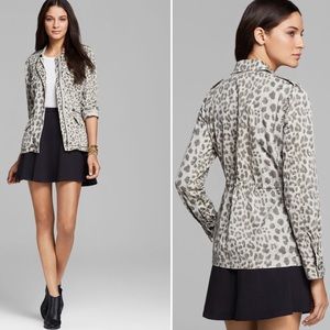 Lily Aldridge for Velvet Aziya Leopard Army Jacket